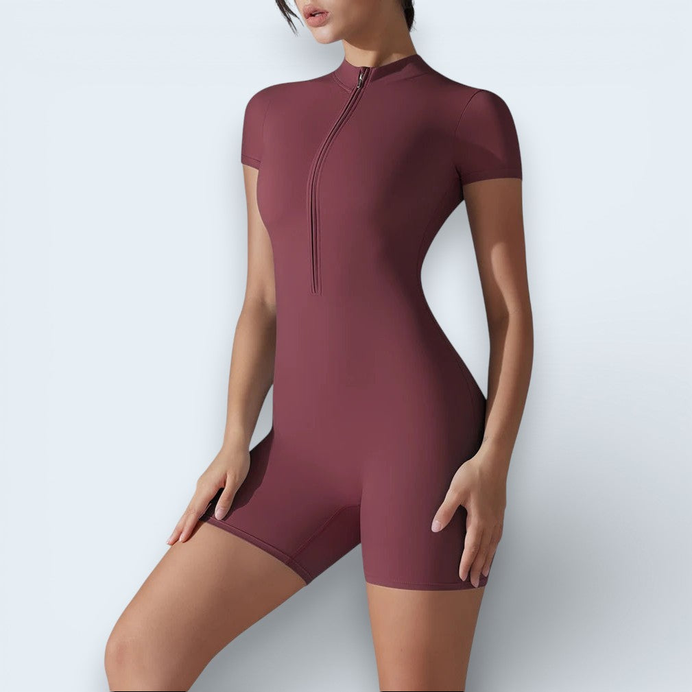 Combinaison Une Pièce Manches Courtes pour Yoga & Fitness