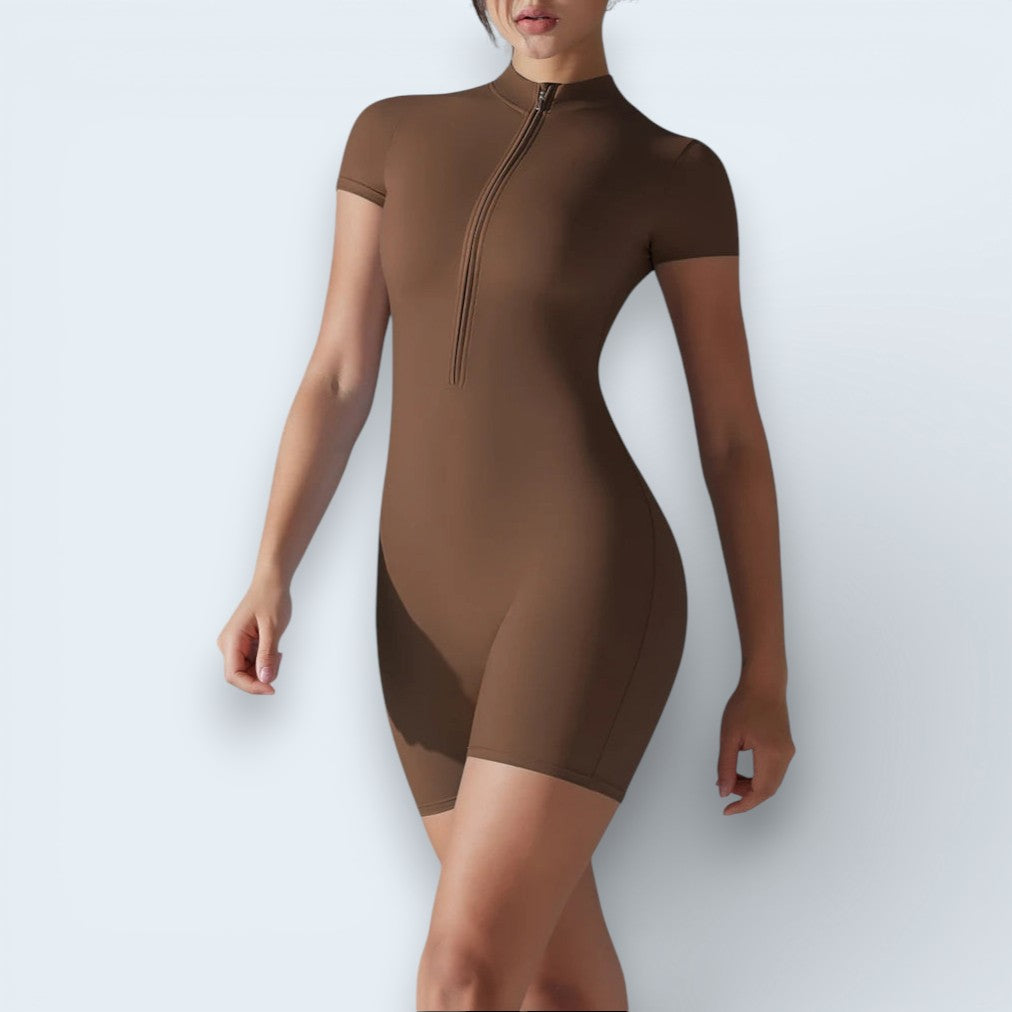 Combinaison Une Pièce Manches Courtes pour Yoga & Fitness
