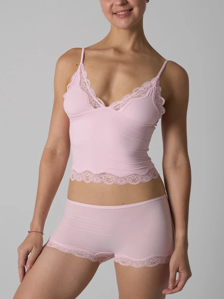 Lingerie Dentelle 2 Pièces – Top Fin & Short Confortable