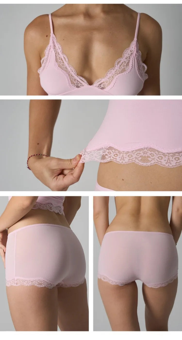 Lingerie Dentelle 2 Pièces – Top Fin & Short Confortable
